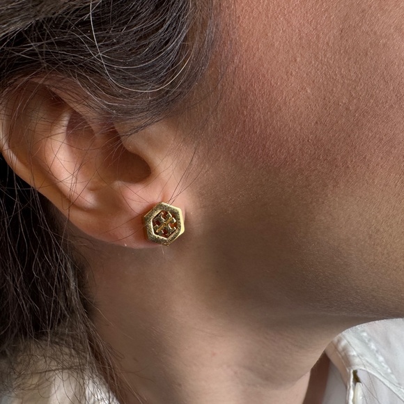 Tory Burch Gold Stud Earrings - Picture 2 of 4